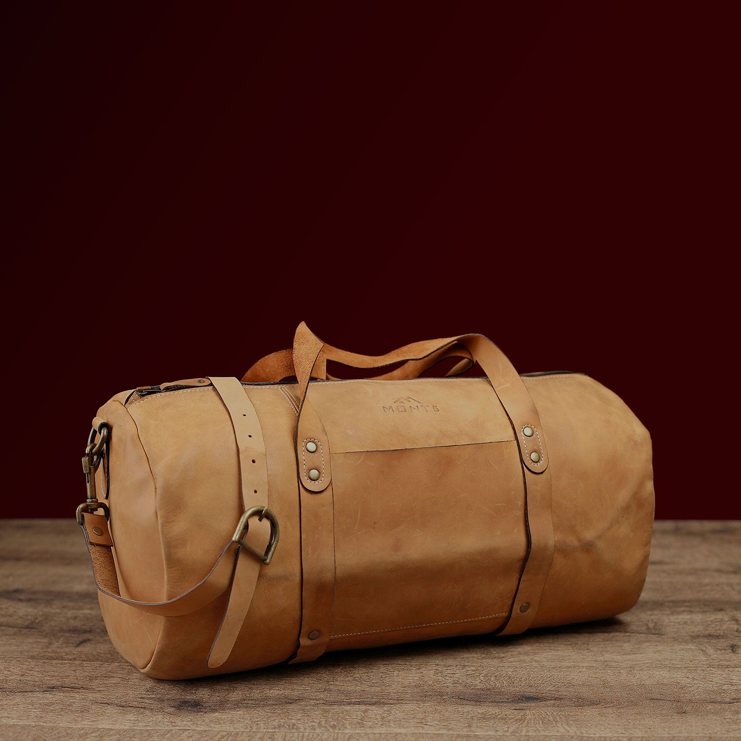 Shangrila Tan Leather Gym Bag