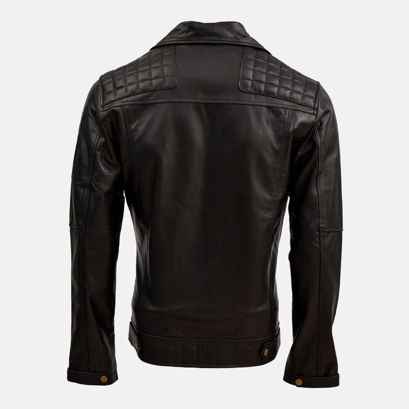 Shaigiri Black Leather Biker Jacket