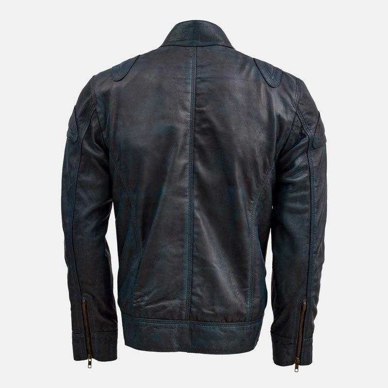 Pyramid Blue Leather Waxed Jacket