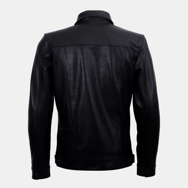 Diran Black Leather Biker Jacket