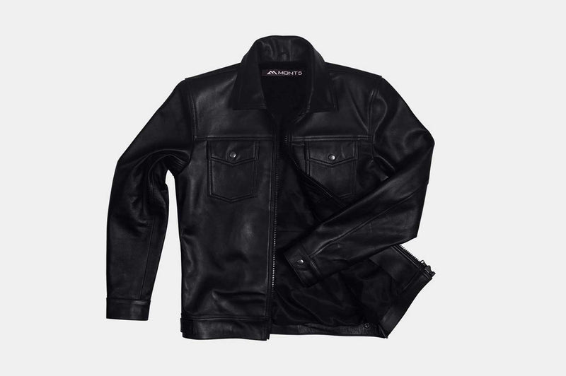 Diran Black Leather Biker Jacket