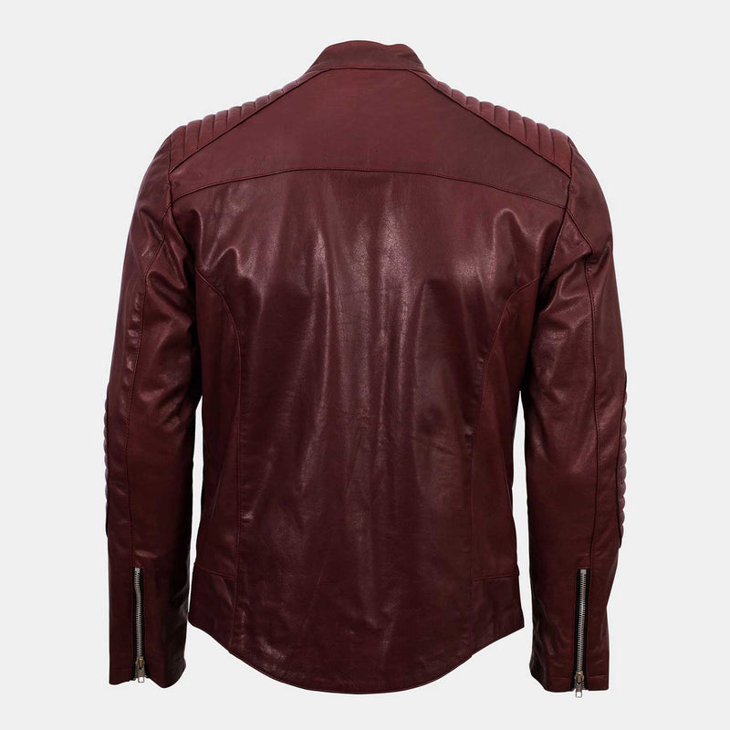 Rupal Burgundy Biker Jacket