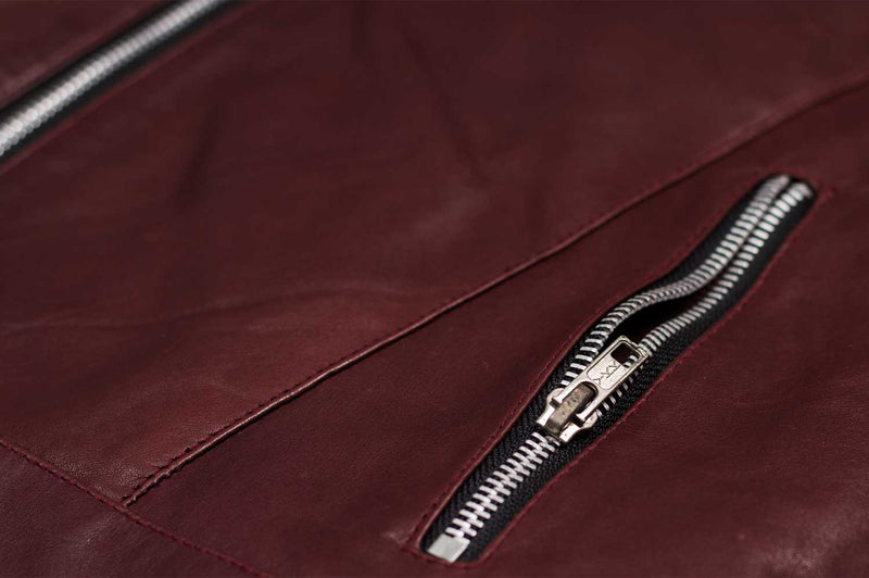 Rupal Burgundy Biker Jacket