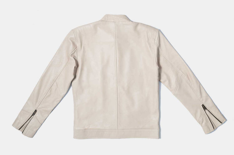 Cream leather jacket outlet mens