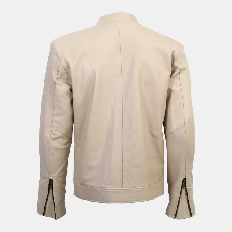 Baltoro Men's Beige Leather Jacket